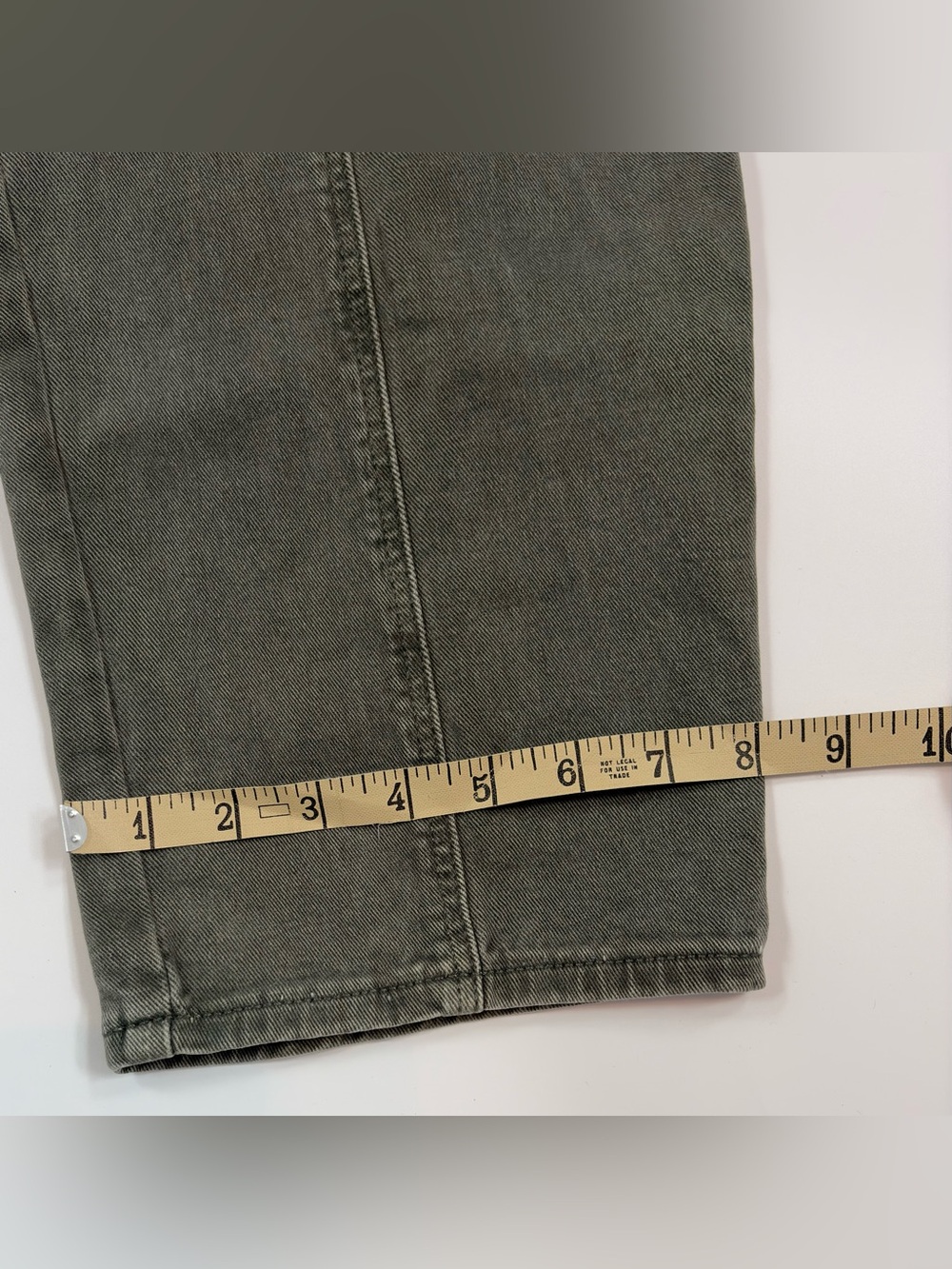 PAIGE Alexis Utility Barrel Leg Jeans Olive Green High Rise Crop Women’s 29 - Picture 12 of 14